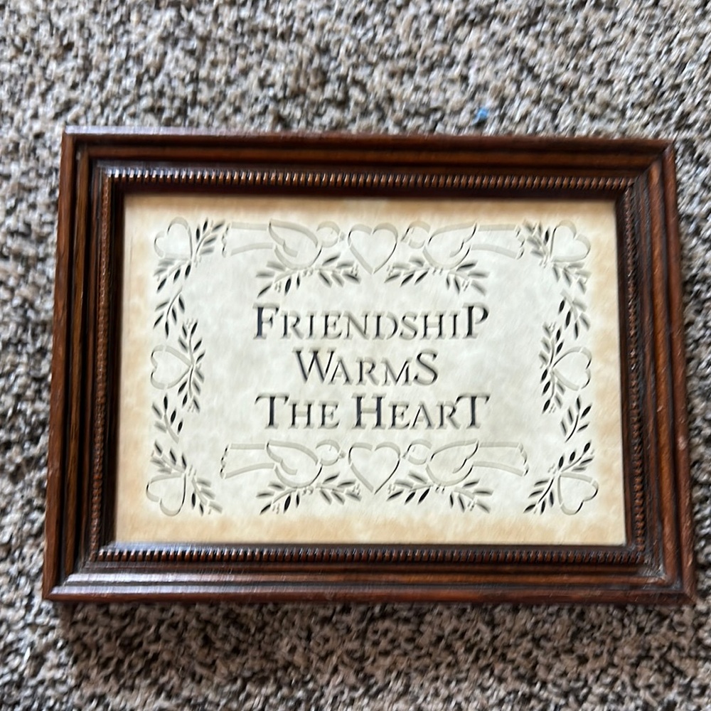 Brown Framed Friendship Quote Plaque